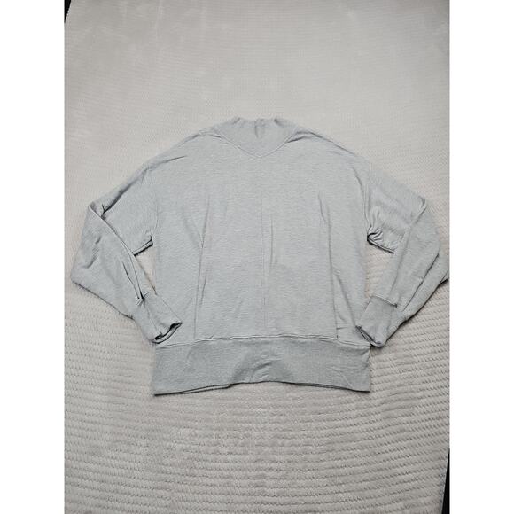 Athleta Shirt Womens Small Apollo Crewneck Sweatshirt Gray Thumbholes Athleisure - Picture 1 of 7